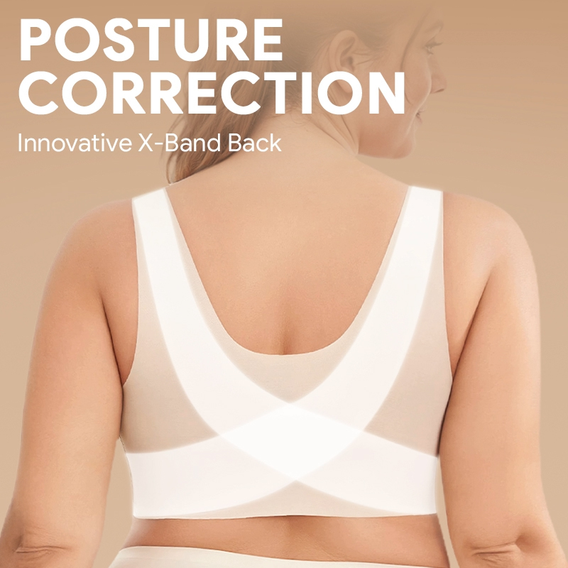 Pay 1 Get 3 - Seamless Front Buckle Cross Back Shaping Bra For Seniors