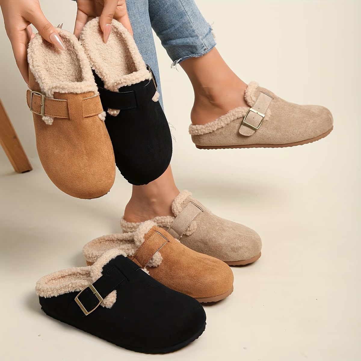Versatile Fleece-Lined Warm Mule Shoes ( BUY 2 FREE SHIPPING )