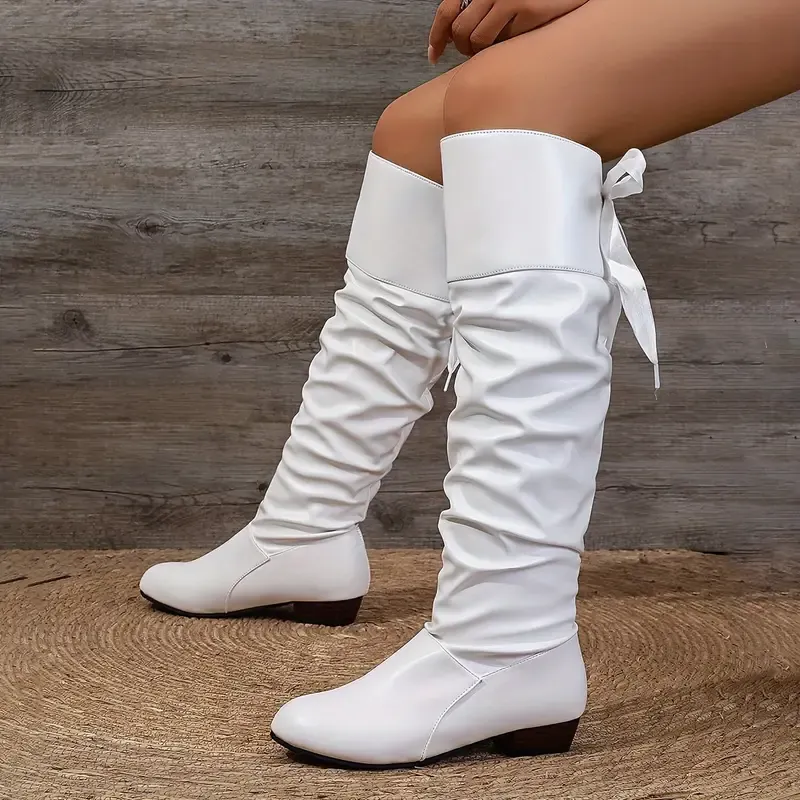 NEW ARRIVAL 50% OFF - Pleated Lace-up Low-heeled Boots