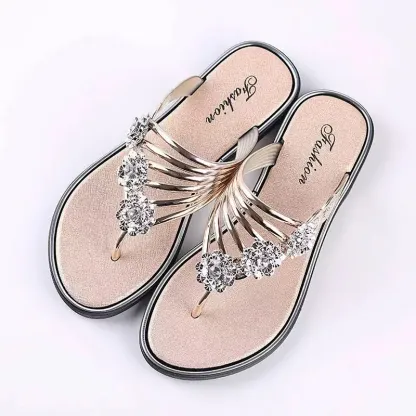 Womens floral flat flip flops