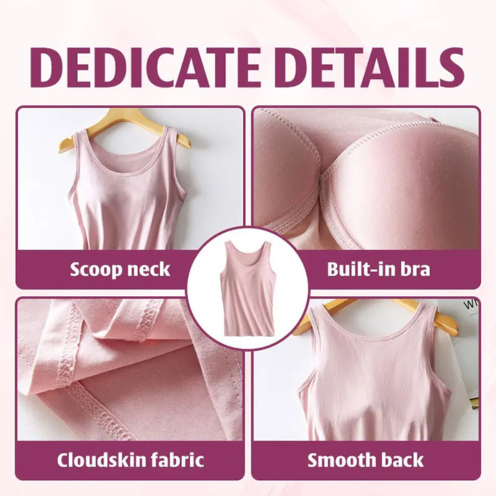 Pay 1 Get 3 - Soft Built-In Bra Tank Top for Women