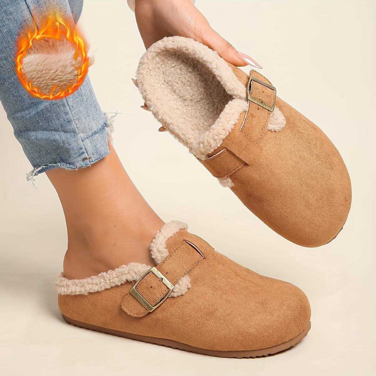 Versatile Fleece-Lined Warm Mule Shoes ( BUY 2 FREE SHIPPING )