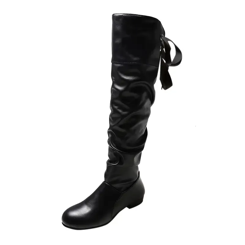 NEW ARRIVAL 50% OFF - Pleated Lace-up Low-heeled Boots