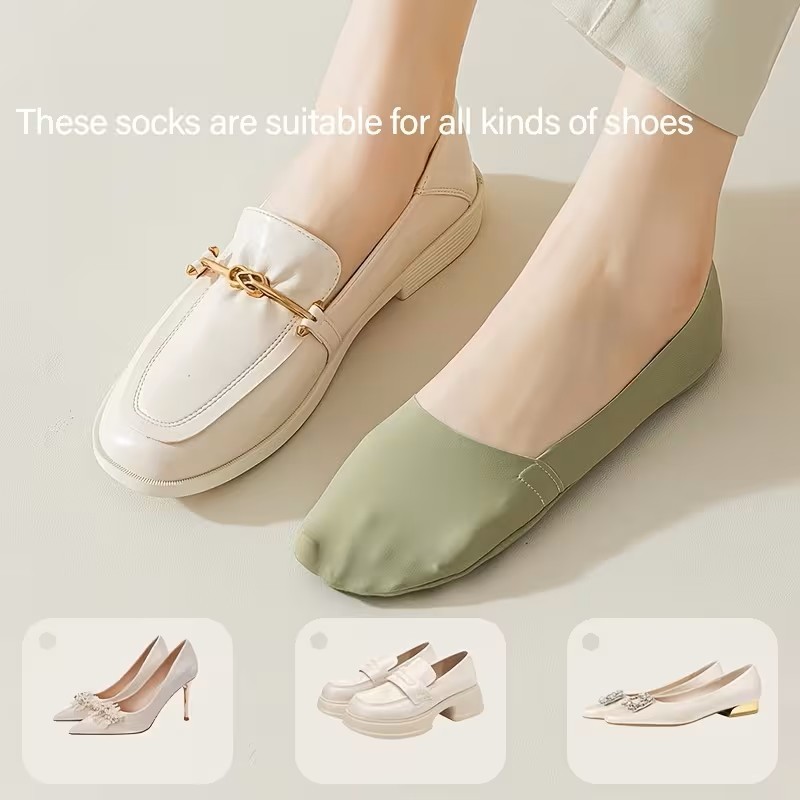 10 Pairs - Silicone Non-Slip Non-Fall Off with Ice Shallow Mouth Invisible Boat Socks
