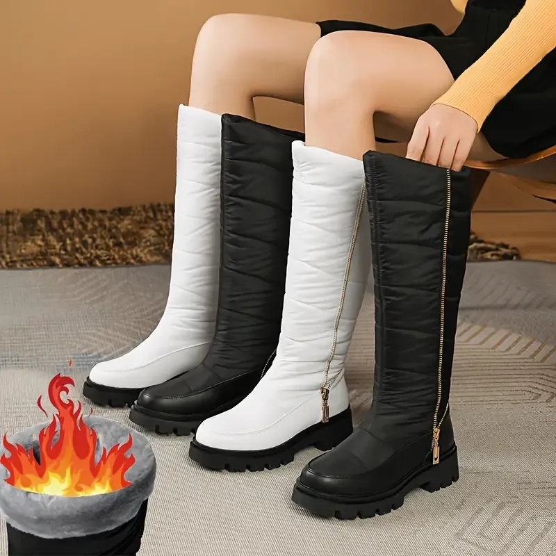 Women's Winter Waterproof Boots - Thick Insulated Snow Boots with Non-Slip Rubber Sole