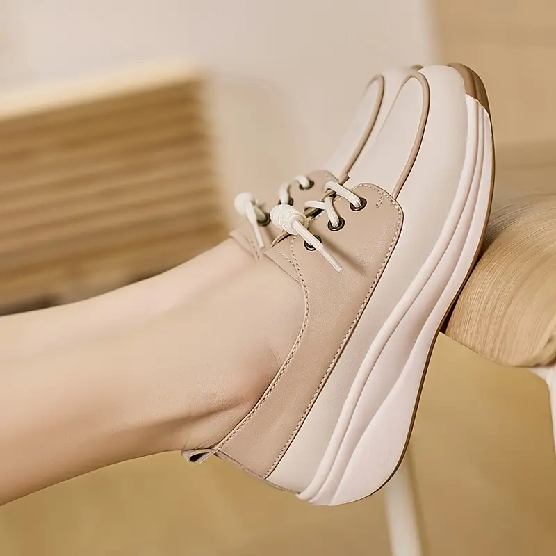 Women's Chic White Slip-On Loafers with Thick Sole