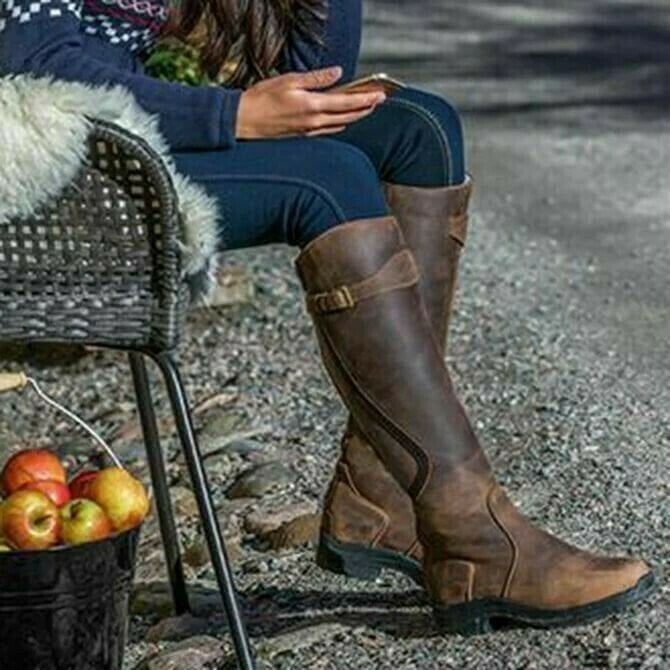 2024 Flash Sale 70% OFF🔥-Women Leather Low Heel Comfy Boots