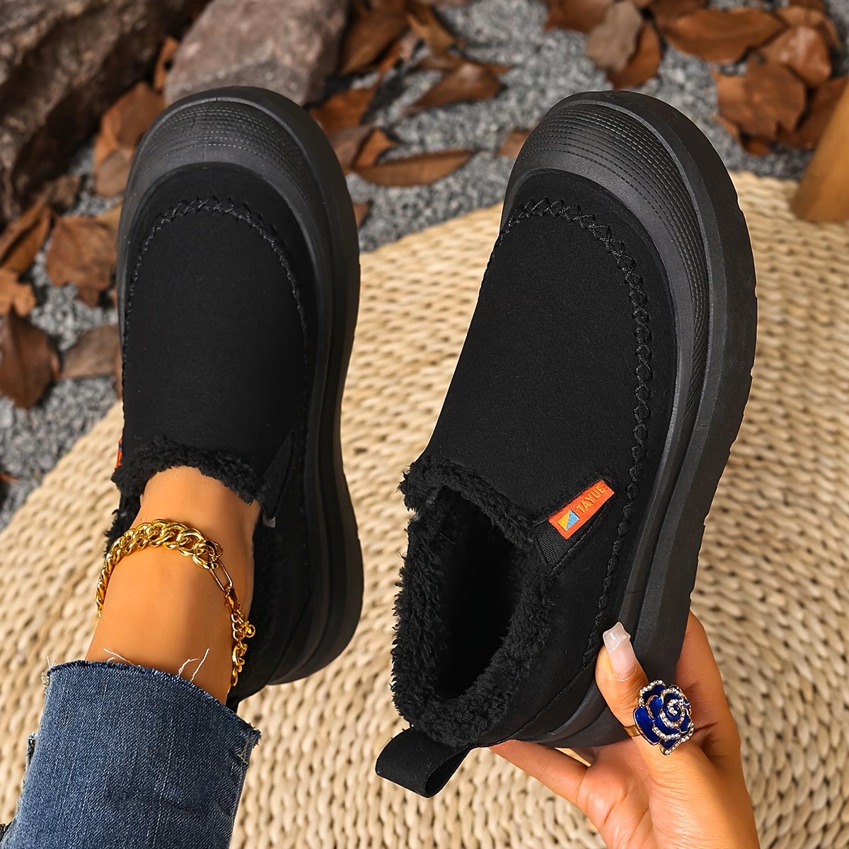 Comfortable Thick Sole Smooth Plush Upper Elegant Shoes  ( BUY 2 FREE SHIPPING )