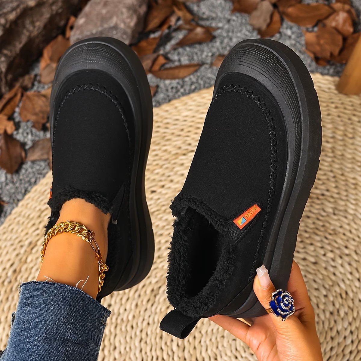 [ Warm Stylish Shoes ] Warm Stylish Plush-Trimmed Shoes ( BUY 2 FREE SHIPPING )