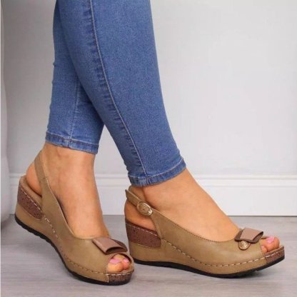 🔥Last Day Promotion 50% OFF - New Women's Comfortable Soft Sole High Heel Leather Sandals