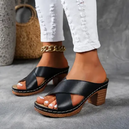 Women's Chunky Heel Slide Sandals ( BUY 2 FREE SHIPPING )