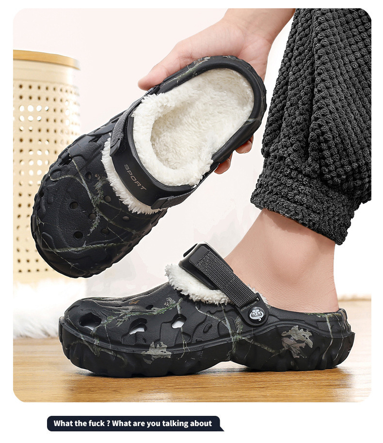 Indoor/Outdoor Slippers with Soft Fleece Lining