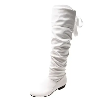 NEW ARRIVAL 50% OFF - Pleated Lace-up Low-heeled Boots