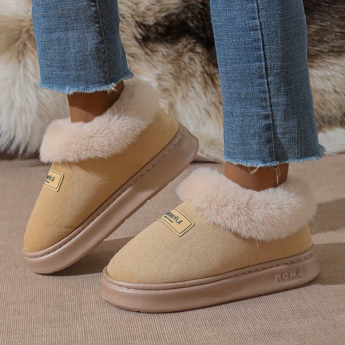 [ Warm Stylish Shoes ] Warm Stylish Plush-Trimmed Shoes  ( BUY 2 FREE SHIPPING )