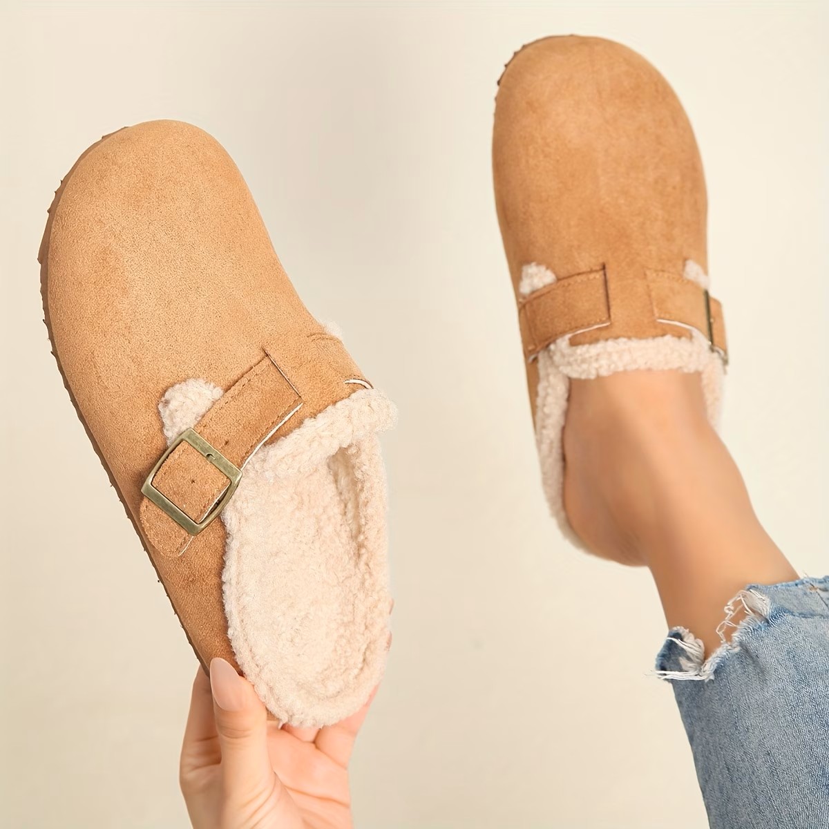 Versatile Fleece-Lined Warm Mule Shoes ( BUY 2 FREE SHIPPING )