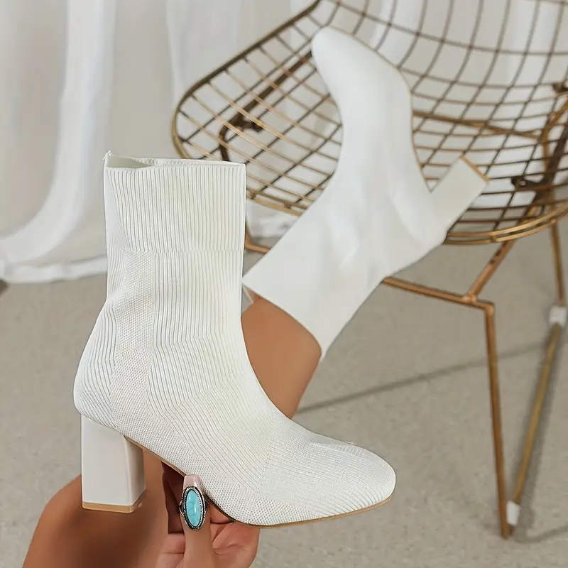 Women's Cozy Lightweight Chunky High-heeled Boots