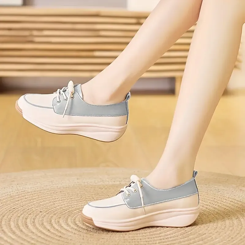 Women's Chic White Slip-On Loafers with Thick Sole