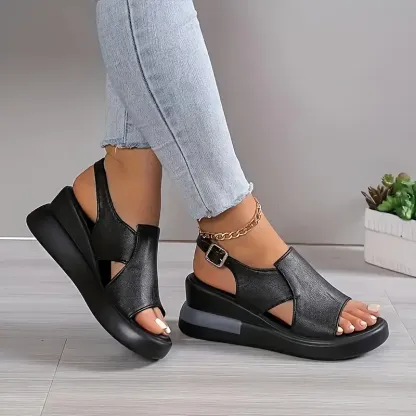 Women'S Solid Color Wedge Sandals