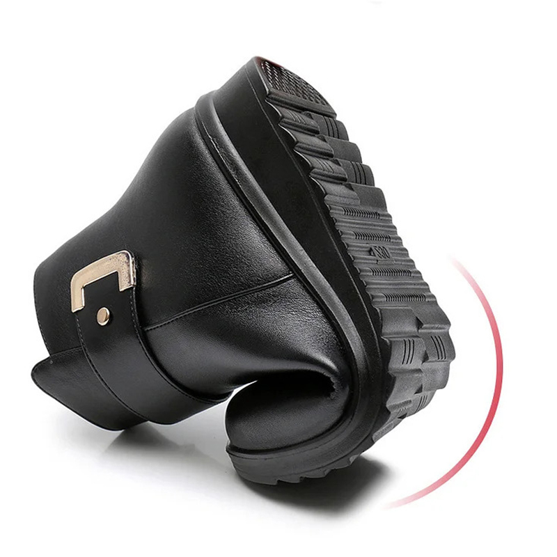 🔥Clearance Sale 70% OFF - Women's Metal Buckle Genuine Leather Wool Orthopedic Boots