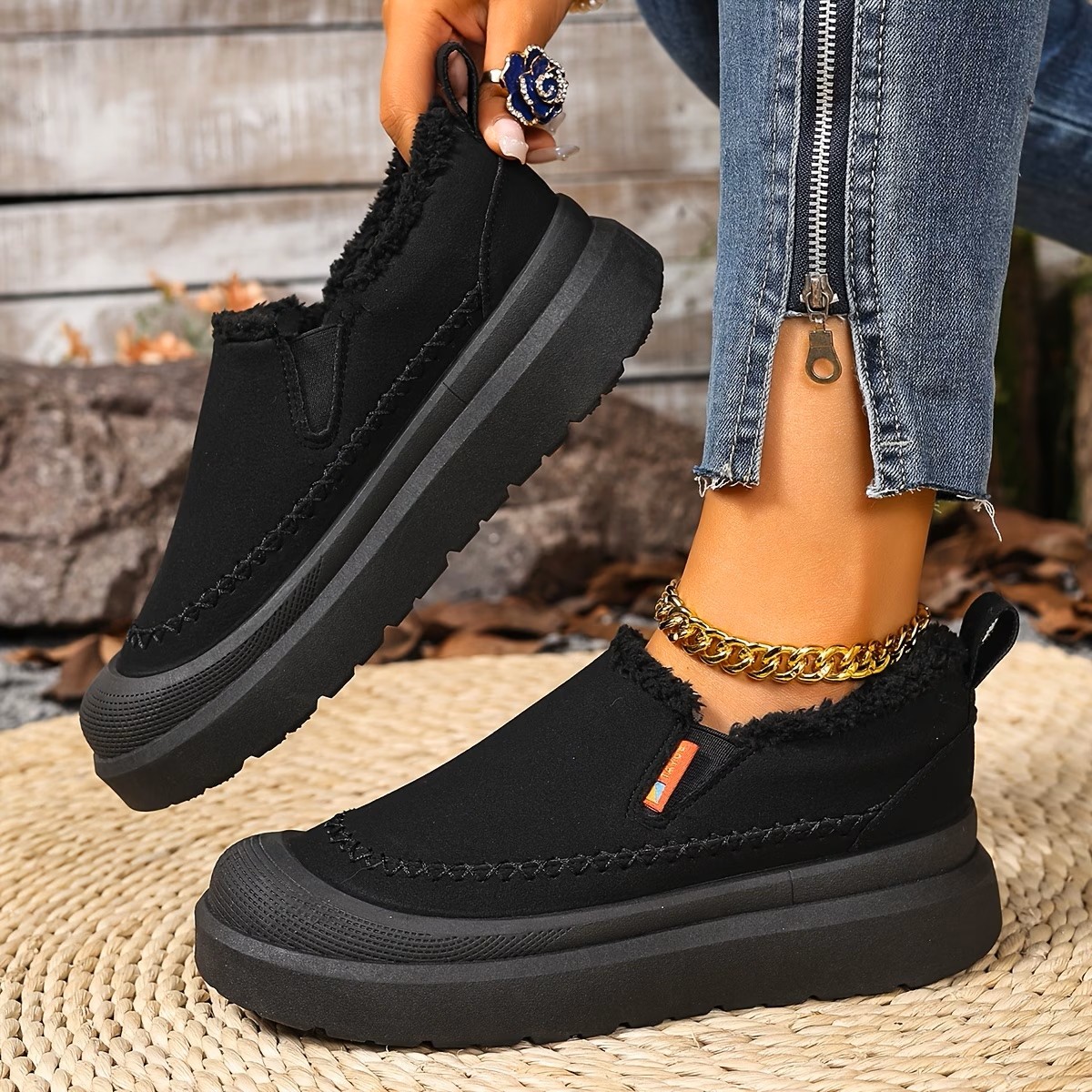 Comfortable Thick Sole Smooth Plush Upper Elegant Shoes  ( BUY 2 FREE SHIPPING )