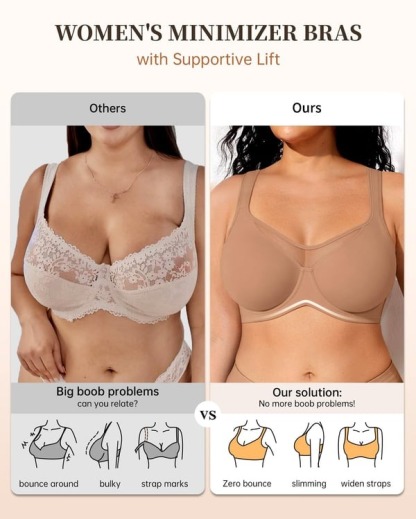Pay 1 Get 3 - Elegant Sheer Full Coverage Minimizer Bra