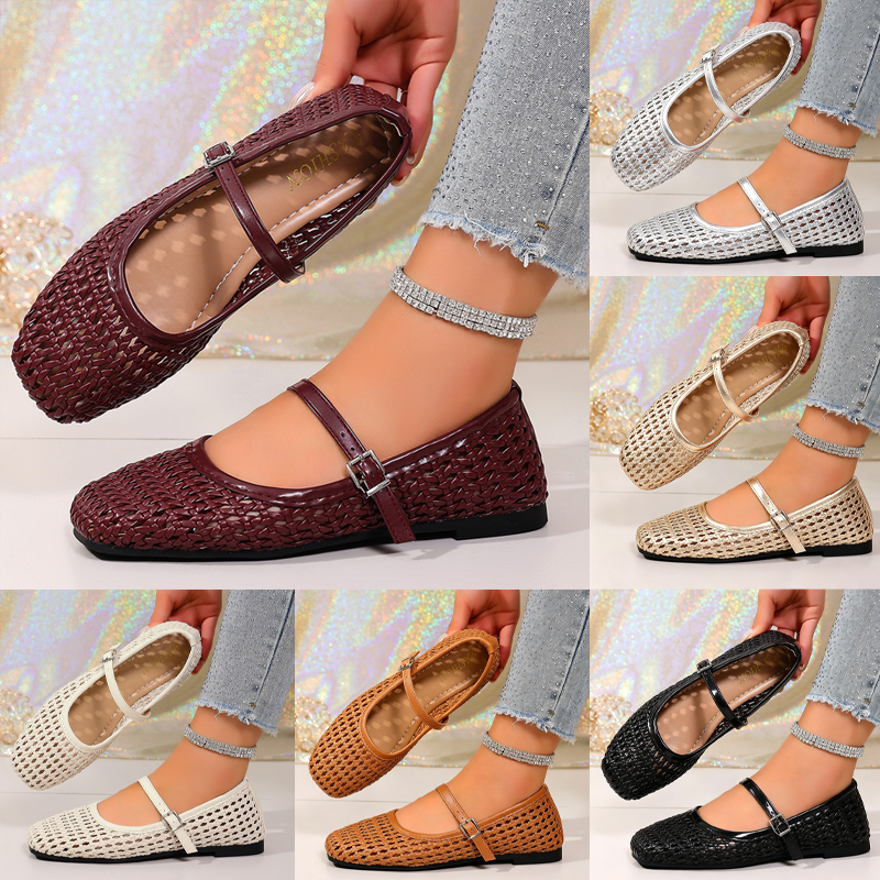 Woven soft-soled Mary Janes ( BUY 2 FREE SHIPPING )