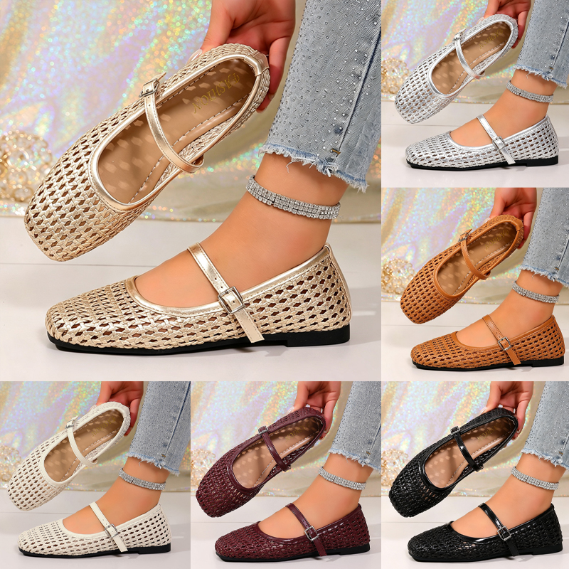 Woven soft-soled Mary Janes ( BUY 2 FREE SHIPPING )