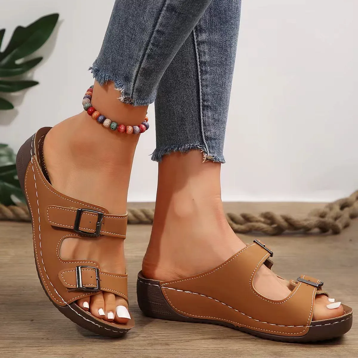 🔥Last Day 60% OFF - Casual belt buckle comfortable sandals