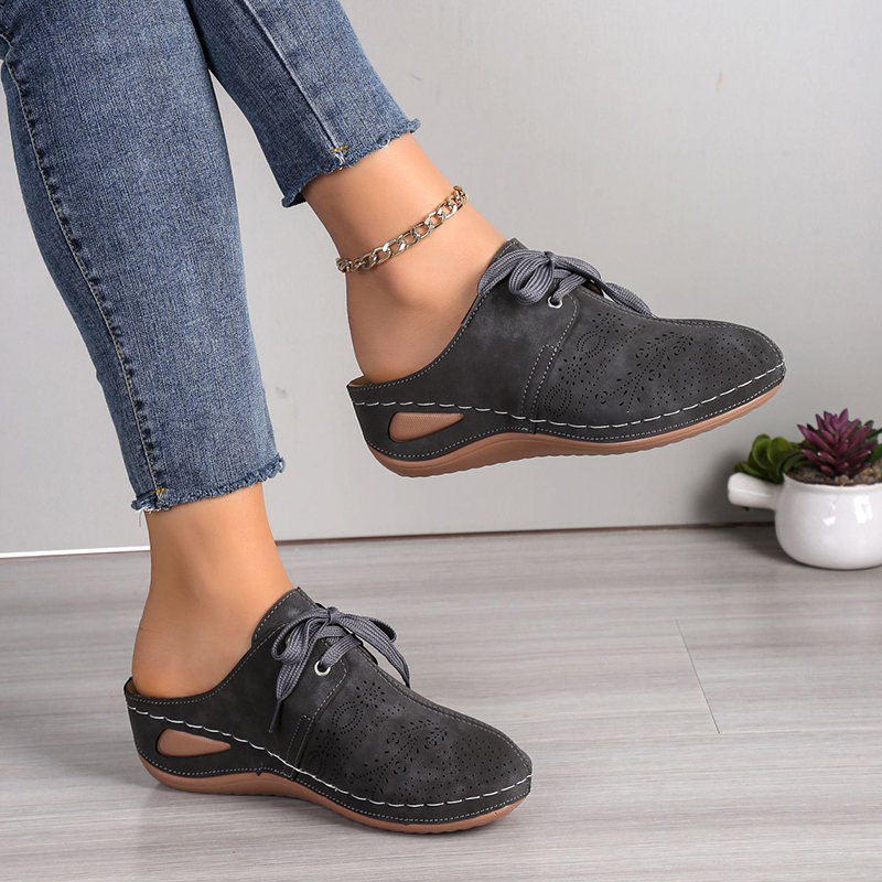 🔥Last Day Promotion 50% OFF - New Women's Sculpted Wedge Heel Thick Leather Shoes