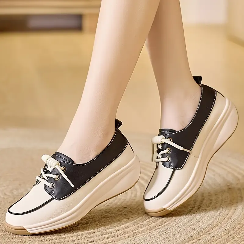 Women's Chic White Slip-On Loafers with Thick Sole