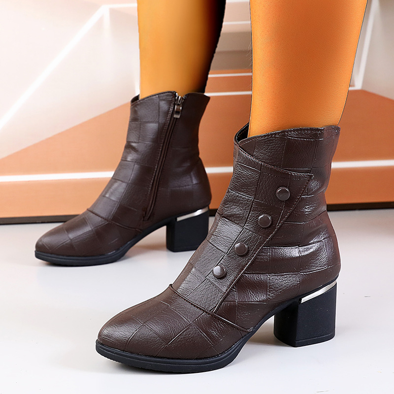 Women's Cozy Lightweight High-heeled Boots