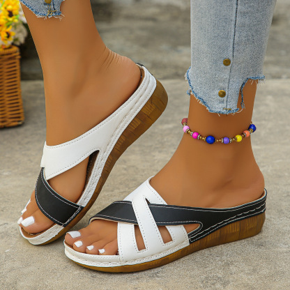 🔥Last Day 60% OFF - New large size thick-soled wedge slippers