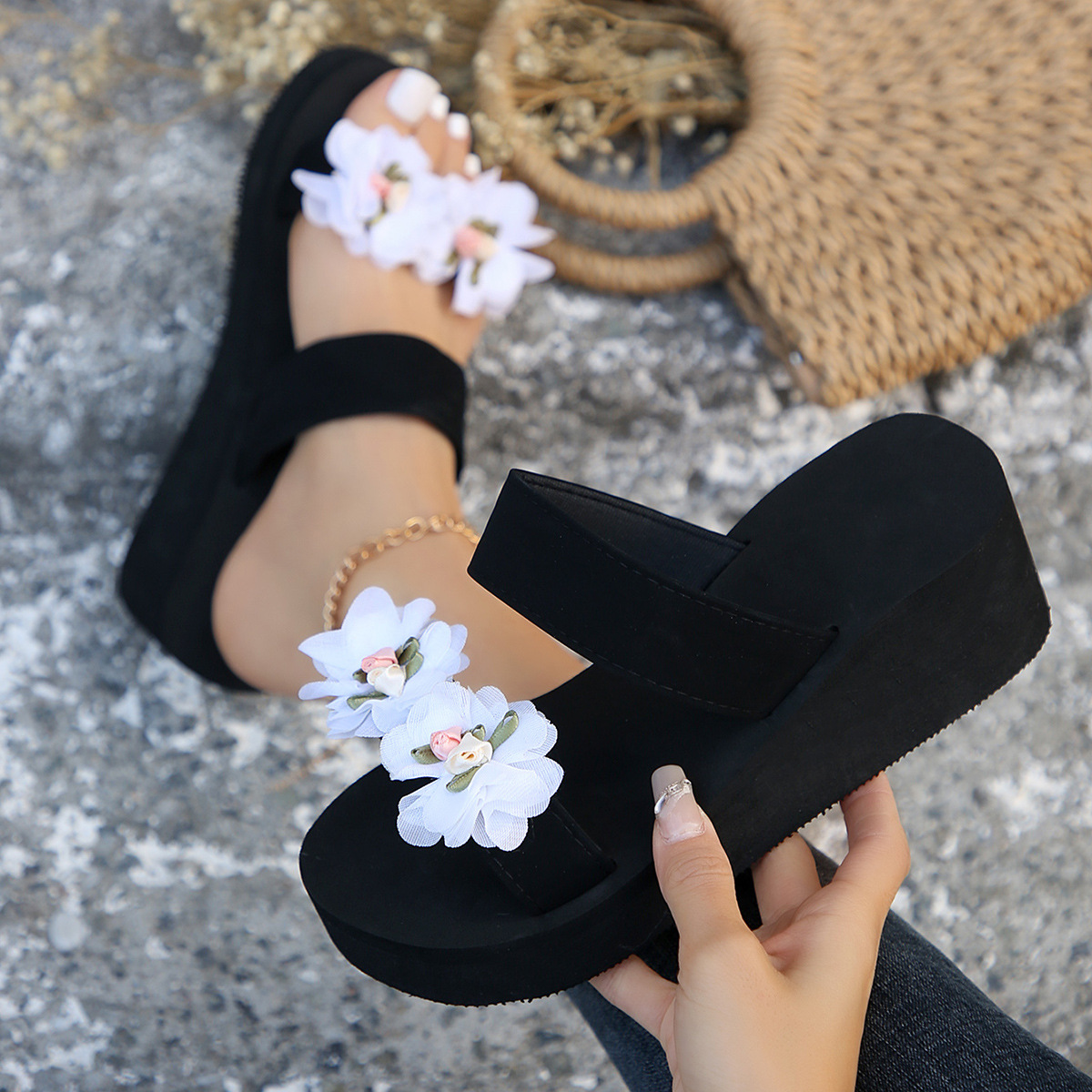 Women's Flower Platform Sandals