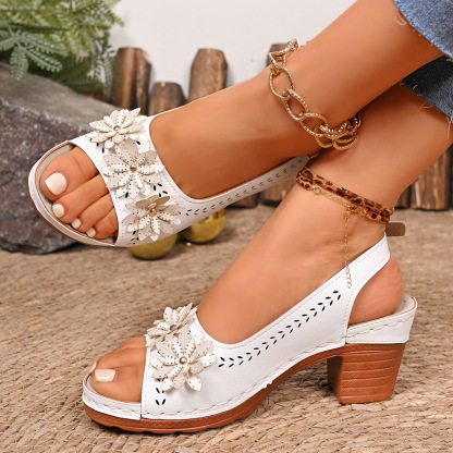 🔥Last Day 70% OFF - Women's Flower High Heel Sandals