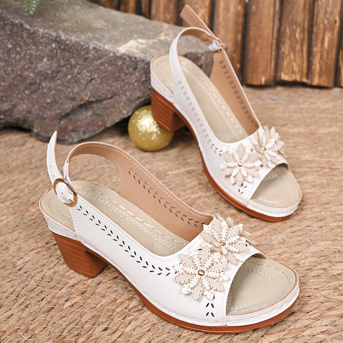 🔥Last Day 70% OFF - Women's Flower High Heel Sandals