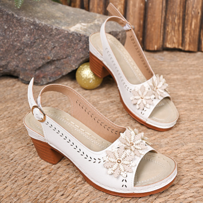 🔥Last Day 70% OFF - Women's Flower High Heel Sandals