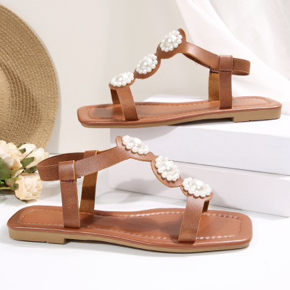 🔥Last Day 60% OFF - women's flat pearl sandals