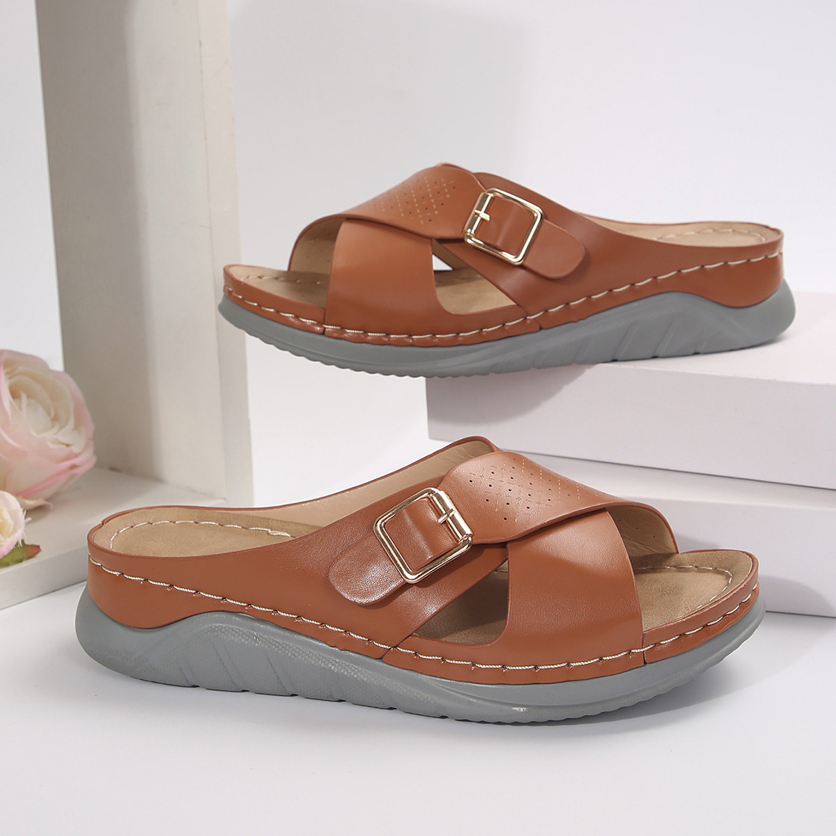 🔥Last Day 60% OFF - leather comfortable slippers