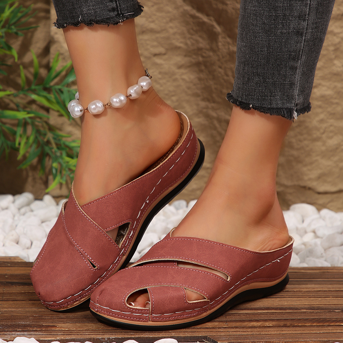 🔥Last Day 60% OFF - Women'S Casual Round Toe Platform Wedge Sandals