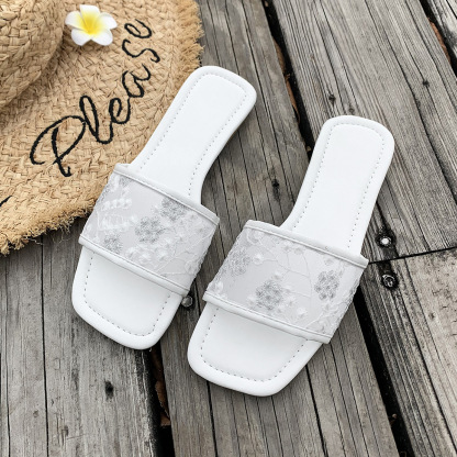 🔥Last Day 70% OFF - Mesh square toe flat sandals