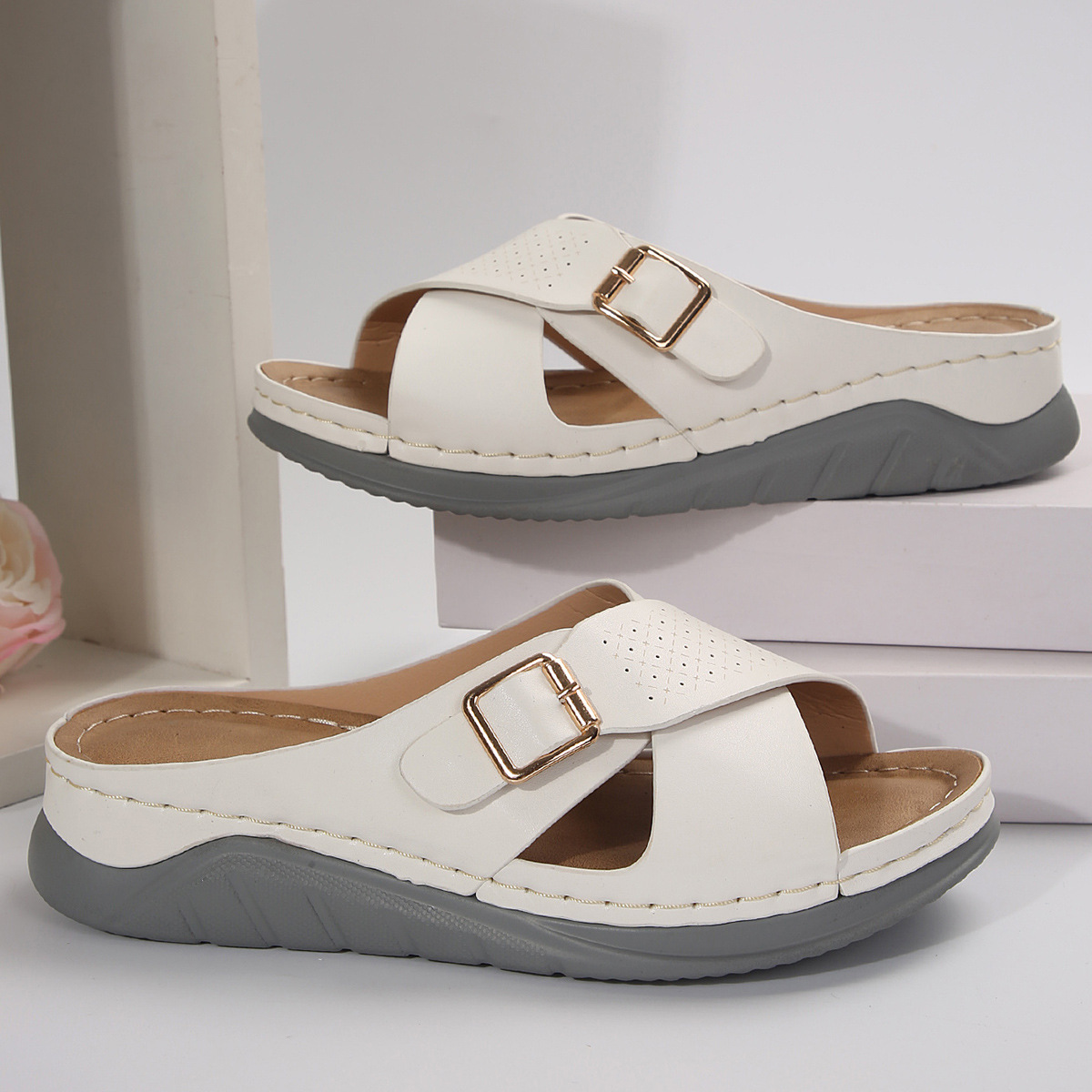 🔥Last Day 60% OFF - leather comfortable slippers