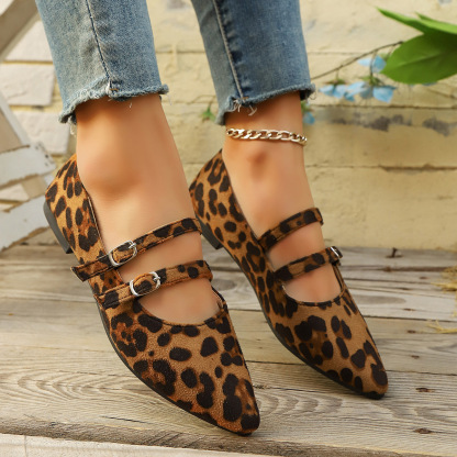 🔥Last Day 60% OFF - Women's Comfortable Leopard Mary Jane Leather Shoes