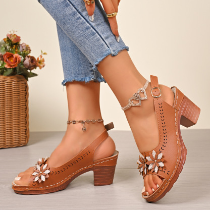 🔥Last Day 70% OFF - Women's Flower High Heel Sandals