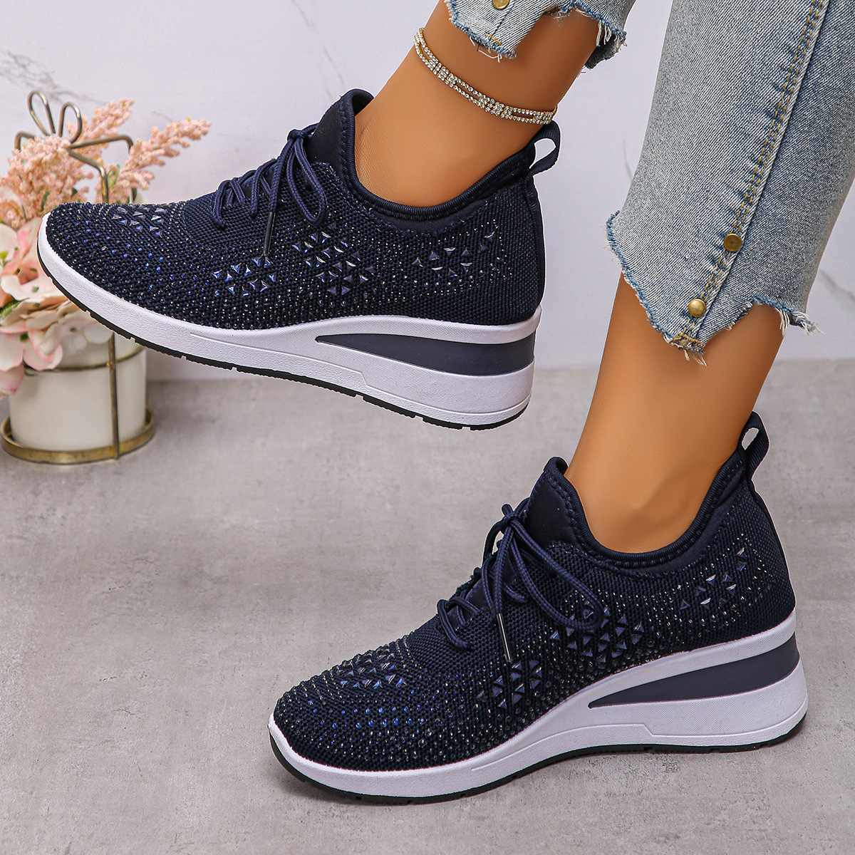 🔥Last Day 60% OFF - Women's New Fashion Rhinestone Casual Shoes