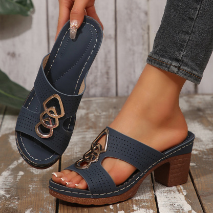 🔥LAST DAY PROMOTION 50% OFF - WOMEN'S LEATHER PLATFORM HIGH HEELS ORTHOPEDIC SANDALS