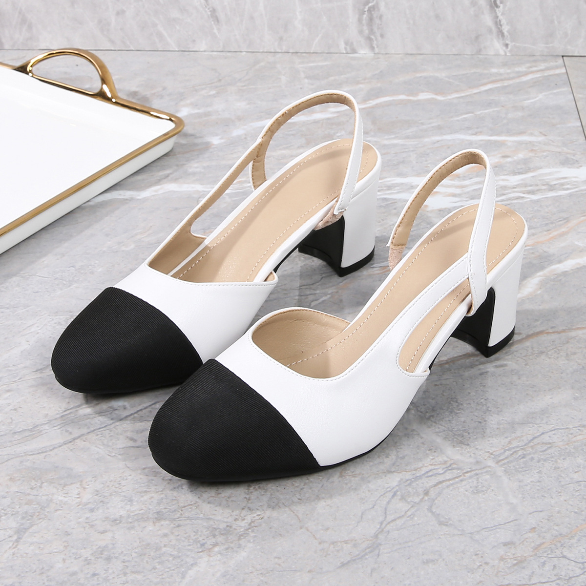 🔥Last Day 60% OFF - Women's Mid-heel/High-heeled Open-toe Color-blocked Sandals