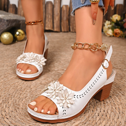 🔥Last Day 70% OFF - Women's Flower High Heel Sandals