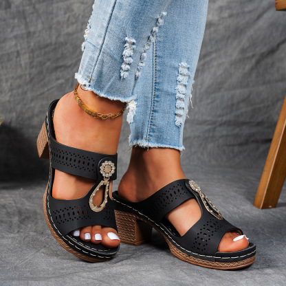 Orthopedic Rhinestones Heel Sandals ( BUY 2 FREE SHIPPING )