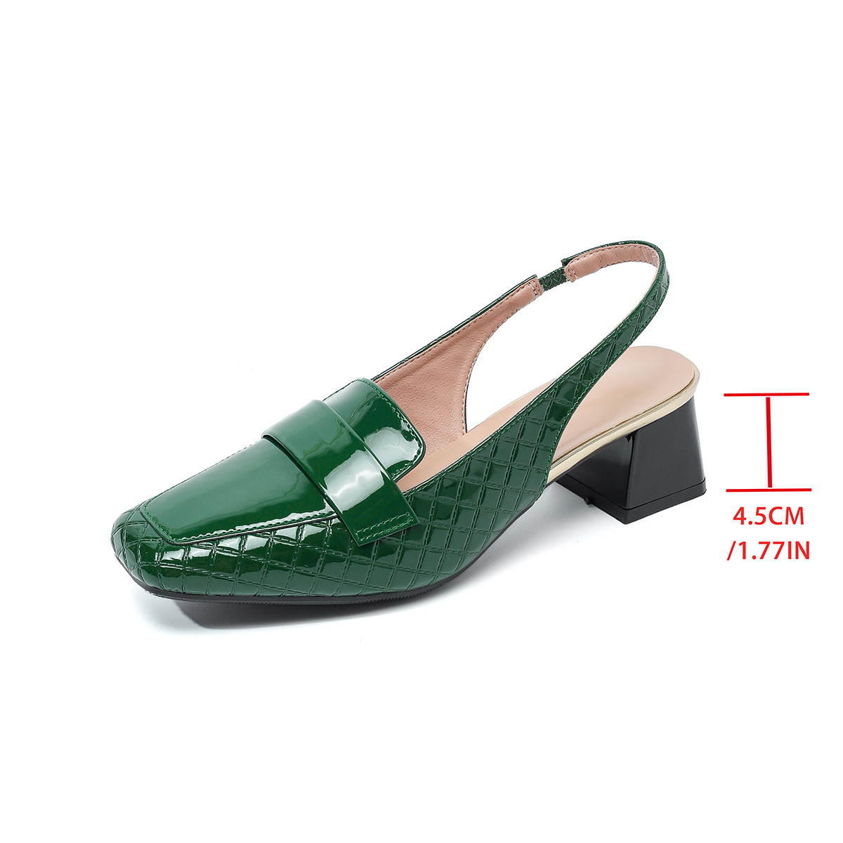 Genuine Leather Square-toe Slingback High Heels ( BUY 2 FREE SHIPPING )
