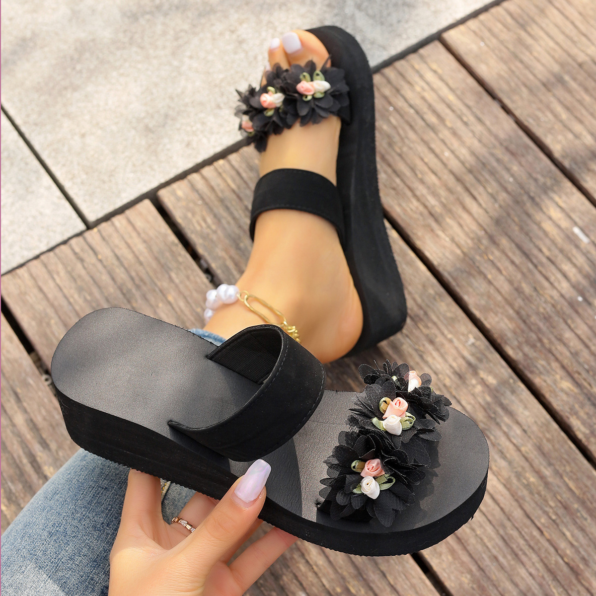 Women's Flower Platform Sandals